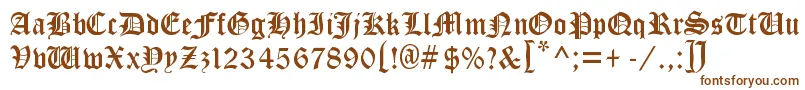 CloisterBlackLight-Schriftart – Braune Schriften auf weißem Hintergrund