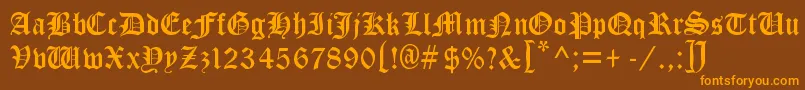 CloisterBlackLight Font – Orange Fonts on Brown Background