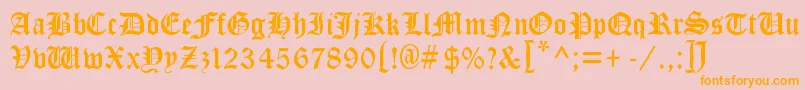 CloisterBlackLight Font – Orange Fonts on Pink Background