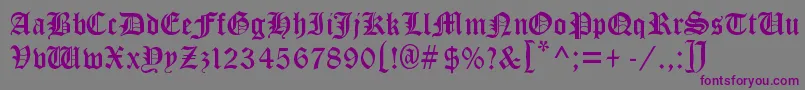 CloisterBlackLight-fontti – violetit fontit harmaalla taustalla