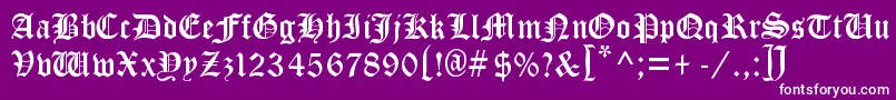 CloisterBlackLight Font – White Fonts on Purple Background