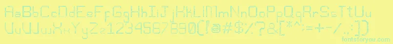 Djentfont Font – Green Fonts on Yellow Background