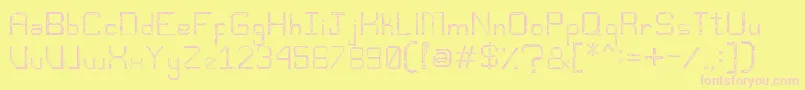 Djentfont Font – Pink Fonts on Yellow Background