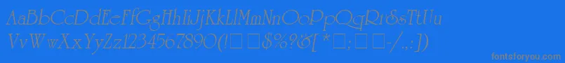 フォントAguco – 青い背景に灰色の文字