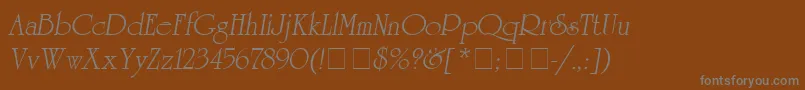 フォントAguco – 茶色の背景に灰色の文字