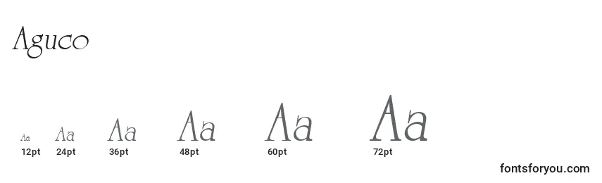 Размеры шрифта Aguco