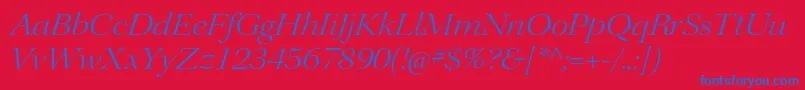 KeplerstdLightextitdisp Font – Blue Fonts on Red Background