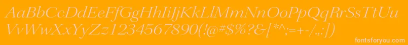 Fonte KeplerstdLightextitdisp – fontes rosa em um fundo laranja