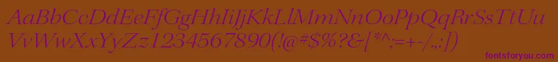 KeplerstdLightextitdisp Font – Purple Fonts on Brown Background