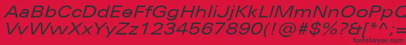 UniversNextProExtendedItalic Font – Black Fonts on Red Background
