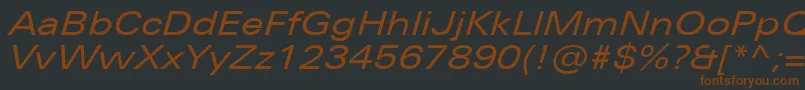 UniversNextProExtendedItalic Font – Brown Fonts on Black Background