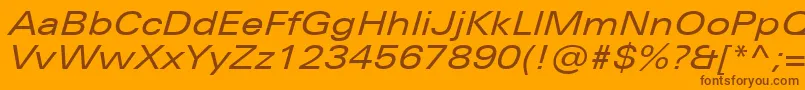 Шрифт UniversNextProExtendedItalic – коричневые шрифты на оранжевом фоне
