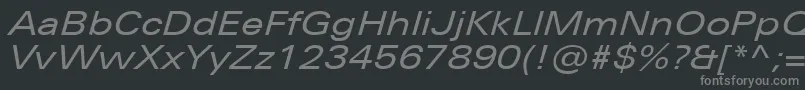 UniversNextProExtendedItalic Font – Gray Fonts on Black Background