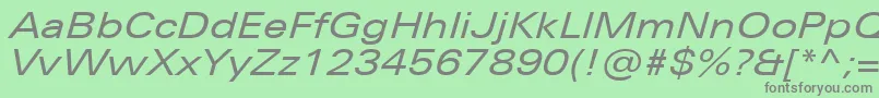 Шрифт UniversNextProExtendedItalic – серые шрифты на зелёном фоне