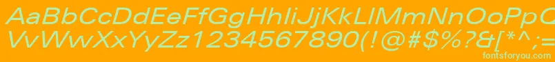 UniversNextProExtendedItalic Font – Green Fonts on Orange Background