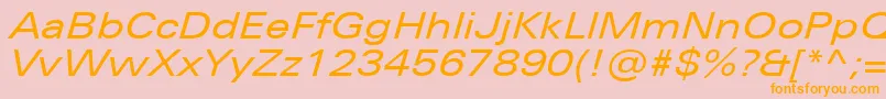 UniversNextProExtendedItalic Font – Orange Fonts on Pink Background