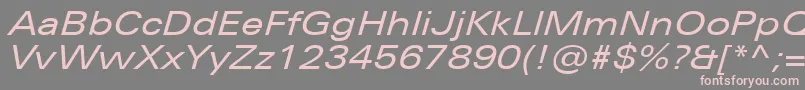 UniversNextProExtendedItalic-Schriftart – Rosa Schriften auf grauem Hintergrund