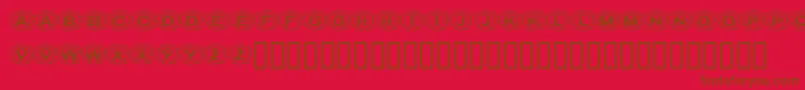 KrPerfectPumpkin-Schriftart – Braune Schriften auf rotem Hintergrund