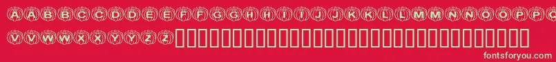 Шрифт KrPerfectPumpkin – зелёные шрифты на красном фоне