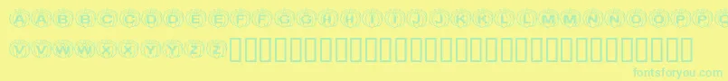 フォントKrPerfectPumpkin – 黄色い背景に緑の文字