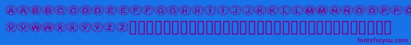 KrPerfectPumpkin Font – Purple Fonts on Blue Background