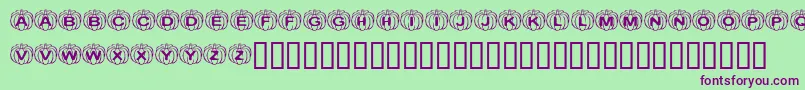 KrPerfectPumpkin-Schriftart – Violette Schriften auf grünem Hintergrund