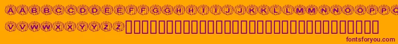 Fonte KrPerfectPumpkin – fontes roxas em um fundo laranja