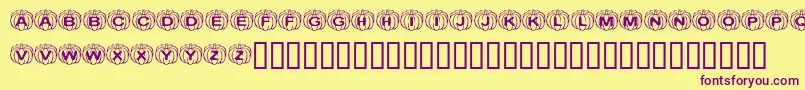 KrPerfectPumpkin Font – Purple Fonts on Yellow Background