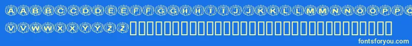 フォントKrPerfectPumpkin – 黄色の文字、青い背景