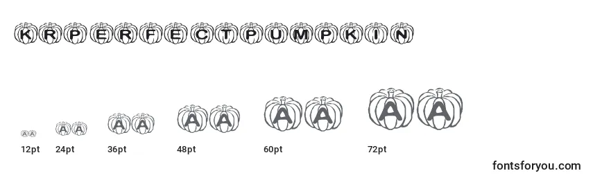 Größen der Schriftart KrPerfectPumpkin