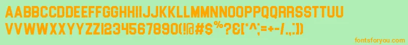 Blockletter Font – Orange Fonts on Green Background