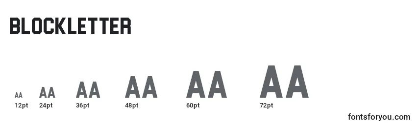 Blockletter Font Sizes