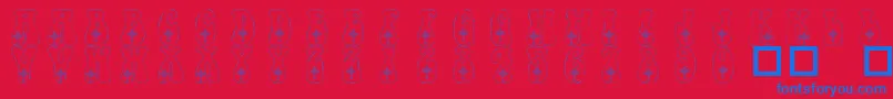 101CelticKnotDeco Font – Blue Fonts on Red Background