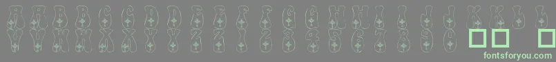 101CelticKnotDeco Font – Green Fonts on Gray Background