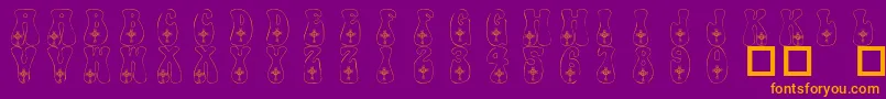 101CelticKnotDeco Font – Orange Fonts on Purple Background