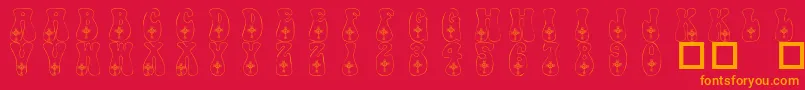 101CelticKnotDeco Font – Orange Fonts on Red Background