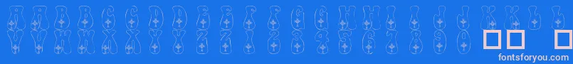 フォント101CelticKnotDeco – ピンクの文字、青い背景