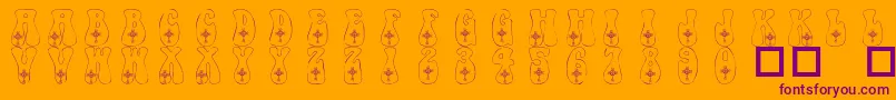 101CelticKnotDeco Font – Purple Fonts on Orange Background