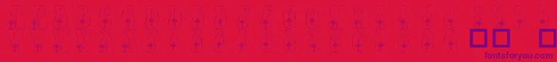101CelticKnotDeco Font – Purple Fonts on Red Background