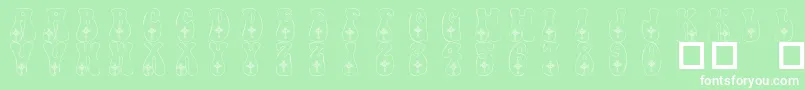 101CelticKnotDeco-fontti – valkoiset fontit vihreällä taustalla