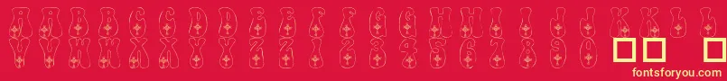101CelticKnotDeco Font – Yellow Fonts on Red Background