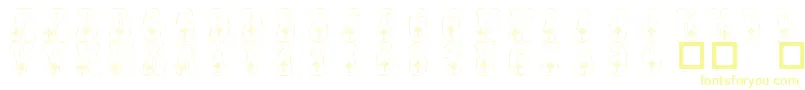 Шрифт 101CelticKnotDeco – жёлтые шрифты на белом фоне