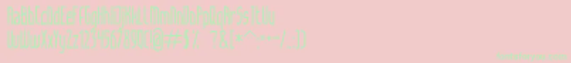 Articulate Font – Green Fonts on Pink Background