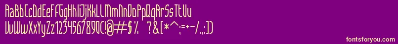 Articulate-Schriftart – Gelbe Schriften auf violettem Hintergrund
