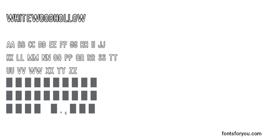 WhiteWoodHollow Font – alphabet, numbers, special characters