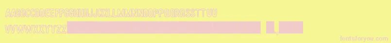 WhiteWoodHollow Font – Pink Fonts on Yellow Background