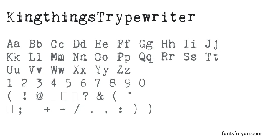 Schriftart KingthingsTrypewriter – Alphabet, Zahlen, spezielle Symbole