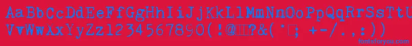 KingthingsTrypewriter Font – Blue Fonts on Red Background