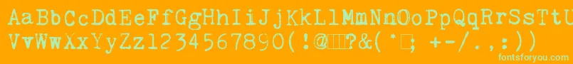 KingthingsTrypewriter Font – Green Fonts on Orange Background