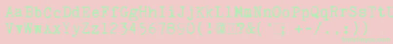 KingthingsTrypewriter Font – Green Fonts on Pink Background